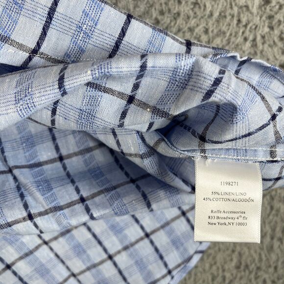 Lot of 2 English Laundry Shirt Mens XL Blue Gray Linen Cotton Blend Button - Picture 15 of 16